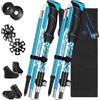 HOVIN Bastoni Trekking Carbonio,Bastoni da Trekking Pieghevoli,Bastoncini Trekking Telescopici 105-130 cm per l'escursionismo,il campeggio,lo sci