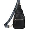 VASCHY Zaino Monospalla Donna, Monospalla Donna Pelle Borsa Donna Vintage Borsello Donna Tracolla Casual Impermeabile Borsa a Spalla per Viaggio, Ciclismo,Lavoro,Sport,Bicicletta Nero