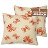 SoNiT home decor SONIT - Copri Cuscini Natalizi per Divano - Set 2 Federe Cuscini Divano 50x50 Natale Made in Italy - Fiocco