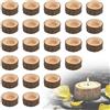 CPROSP 24pcs Portacandele in Legno Diametro Interno 38 mm, Portacandele Votive in Legno, per Matrimoni Centrotavola,Halloween, festa di Natale, San Valentino,Decorazione da Tavolo, Piante Grasse