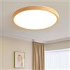 Schindora Plafoniera Led Soffitto Con Venature Del Legno,Montaggio Ad Incasso,Moderno Ultrasottile Plafoniera Led,24W 3000K/4000K/6000K Selezionabile,Rotondo Plafoniera Soffitto Per Soggiorno Cucina