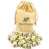 Waldfelsen Set di 50 dadi in acrilico di alta qualità, misura standard da 16 mm, 6 lati, 6 lati, con sacchetto di stoffa (avorio, 50 pezzi)