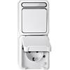 Schneider Electric Merten, Presa Schuko combinata con deviatore, ad elevata protezione anti-contatto, Aquastar, Bianco, MEG3494-8019