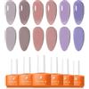 TONITU G · Tonitu G 6 Colori Jelly Smalto Semipermanente per Unghie in Gel Set Tortora Rosa pesca Rosa salmone Lilla Viola Viola polveroso Off UV LED Gel Smalti Unghie Kit per Manicure Popolare Nail Art