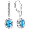 YL Orecchini Ovale Argento 925 con pietra portafortuna di Marzo Acquamarina Orecchini per donna