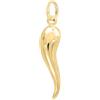 forme di Lucchetta Ciondolo Charm Cornetto Portafortuna in Vero Oro Giallo 18kt - 750 | Donna Ragazza | adatto a catenine e bracciali (fino a 4mm spessore)