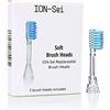 ION-Sei Testine di ricambio - 2 testine per spazzolino sonico ION-Sei, spazzolino morbido per la pulizia dei denti professionali