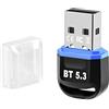 Teday Adattatore USB Bluetooth 5.3 5.0 Dongle per PC Altoparlante Wireless Mouse Tastiera Musica Ricevitore Audio Trasmettitore Bluetooth (Bluetooth 5.3 Nuovo)