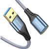 ANDTOBO Cavo Prolunga USB 3.0 1M, USB 3.0 Tipo A Maschio a Femmina Cavi di Estensione Trasferimento dati ad alta Velocità 5Gbps Compatibile con Gamepad, Stampante, Webcam, Tastiera USB, Unità flash