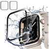Unnderwiss [2 Pezzi] Trasparente Cover per Apple Watch SE/Series 6 / Series 5 / Series 4 40mm con Vetro Temperato,Copertura Completa Custodia Rigida HD Clear Pellicola Protettiva (40mm)