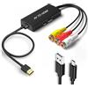 aweskmod Adattatore HDMI AV a Full HD, RCA a HDMI, Uscita Video Audio per HDTV Monitor Proiettore STB VHS PS3 Sky Blu-ray Lettore DVD