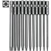 Yimorex 11 pezzi punte lunghe del cacciavite di Torx di 100mm 1/4 Hex Shank T3-T40 Set di punte di cacciavite magnetico di sicurezza S2 della stella
