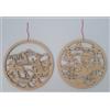 Pandecor Set 2 pendenti legno naturale traforato diam. 19cm