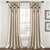 Lush Decor Tenda a pannello per finestra in lino, motivo boho, con pompon (pannello singolo), 213,4 cm di lunghezza x 132,1 cm, turchese e arancione
