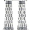 Lush Decor Set di tende con foglie a goccia per soggiorno, sala da pranzo, camera da letto (coppia), 241,3 x 132,1 cm, blu navy