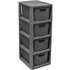 BranQ Home essential BranQ - Home essential Scaffale in rattan, in plastica, antracite, 23 x 29 x 65 cm