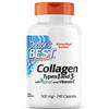 Doctor's Best, Collagen Types 1 and 3 with Vitamin C, 240 Capsule, Altamente Dosato, Testato in Laboratorio, Senza Glutine, Senza Soia, Non OGM