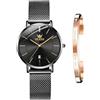 OLEVS Orologio Donna Lusso Oro Rosa Donna Slim Thin Leggero Orologio In Acciaio Inox Mesh Orologi Moda Impermeabile Orologio da Polso Donna,Bracciale Regolabile