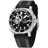 PAGRNE DESIGN Pagani Design 1736 Orologio meccanico automatico Tourbillon Giappone NH39 vetro zaffiro cinturino in pelle 200 metri orologio subacqueo sportivo da uomo, Nero