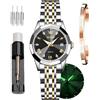 OLEVS Orologio Donna Moda Diamante Numeri Romani Donne Quarzo Analogico Acciaio Inossidabile Impermeabile Data Luminosa Orologio Donna Regalo