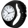 findtime Orologio da polso con cinturino in silicone IP68, impermeabile, analogico, al quarzo, per donne, uomini, ragazze, ragazzi, cifre luminose colorate, Z bianco e nero senza luce, cinghia