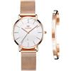 OLEVS Orologio Donna Lusso Oro Rosa Donna Slim Thin Leggero Orologio In Acciaio Inox Mesh Orologi Moda Impermeabile Orologio da Polso Donna,Bracciale Regolabile