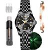 OLEVS Orologio Donna Moda Diamante Numeri Romani Donne Quarzo Analogico Acciaio Inossidabile Impermeabile Data Luminosa Orologio Donna Regalo