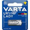 Varta LR1 - 910A - E90 - Lady, 4001101401, Batteria Alcalina, 1,5 Volts, Diametro 12mm, Altezza 30,2 mm, Confezione 1 pila