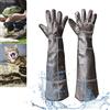 FIPASEN Guanti Impermeabili per Animali, 60cm/ 23,6 Pollici Guanto di Pelle Anti Morso per Bagni, Toelettatura, Maneggiatura di Gatto Cane Lucertola Falco Rettile, Guanti di Protezione in Rinforzati