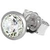 NKlaus Orecchini a perno singolo 5,0mm oro bianco 585 14 carati Uomo Orecchino cristallo zircone bianco 2076