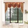 TOPLUXE Mantovana a Cascata per Finestre, Mantovana Damascata con Nappe, Tenda Corta Jacquard per Camera da Letto Soggiorno Cucina Natalizia (Larghezza 200cm, Bordeaux)
