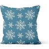 MIRRORANG Copri cuscino blu con fiocchi di neve, copricuscini per divano Home Decor, lino poliestere 46x46cm, blu