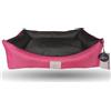 Ligo Oliver - Cuccia per cani di grande taglia idrorepellente sfoderabile resistente ai graffi. Cuscino materasso per cani in nylon. REALIZZATA A MANO IN ITALIA (S: 60x50 cm, FUCSIA/MARRONE)