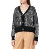 faina Esclusivo Cardigan da Donna con Paillettes sulla Parte Superiore del Corpo, Nero, Taglia XS/S Giacca a Maglia, XL