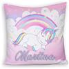 Generico Unicorno Cuscino Personalizzato 2 Idea Regalo Natale Compleanno Unicorni Bambini Bambina Festa Originale Collezione Decorazioni Casa Divano Letto Colorato Stampa Personalizzata con nome bimba