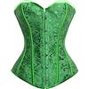 Martya Kelvry - Corsetto da donna in raso, con lacci, per feste, Verde, 10-12