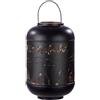 GILDE Lanterna decorativa con manico, taglio a forbice, decorazione per la casa, decorazione invernale, Natale, colore nero, interno dorato, altezza 37 cm
