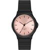 findtime Orologio da donna analogico al quarzo, in plastica, 5 ATM, impermeabile, per ragazze, ragazzi, numeri grandi, orologi semplici da donna anziani, nero/rosa., cinghie