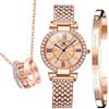 OLEVS Orologi Set Regali per le Donne, Orologio Collana Braccialetto Set 3 Pezzi per Mamma Moglie Fidanzata Anniversario Compleanno Natale San Valentino Regali, 3ATM impermeabile, Matrimonio Romantico