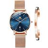 OLEVS Orologio Donna Lusso Oro Rosa Donna Slim Thin Leggero Orologio In Acciaio Inox Mesh Orologi Moda Impermeabile Orologio da Polso Donna,Bracciale Regolabile