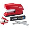 Bostitch Cucitrice da ufficio resistente da 40 fogli con 1250 punti metallici e strumento di rimozione, piccole dimensioni, si adatta al palmo della mano, confezione convenienza, rosso (B175-RED-VP)
