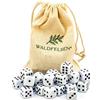 Waldfelsen 6, 12, 20, 30 o 50 dadi di alta qualità, dimensioni standard, 16 mm, dadi in acrilico, dadi da gioco a sei facce, accessori da gioco, set con sacchetto in tessuto (Bianco, 30 pezzi)