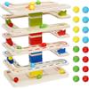 Maycoly Pista Biglie Giochi in Legno per Bambini, Pista da corsa Set con 16 palline, Rampa Gioco vorticoso Giocattoli, Giochi Educativi Montessori dai 1 2 3 Anni in Su