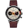 Seestern Sugess Cronografo Meccanico Acciaio Pelle Marrone Crema Vintage Orologio Uomo