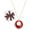 COAI Collana da Donna con Ciondolo Circolare di Corniola Pietra Naturale, Collana di Corniola da Donna