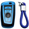 M.JVisun Morbido TPU Custodie per Chiavi Auto Per BMW Serie 1 Serie 2 Serie 3 4 Serie 5 Serie 6 7 5GT GT3 GT5 X1 X3 X4 M2 M3 M4 M5 M6 Cover Chiavi Guscio Chiave - Lucido Blu - Intrecciato Portachiavi