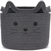Goodheim Cesto portaoggetti per bambini in cotone per giocattoli e biancheria, cesto portabiancheria e cestino giocattolo in uno, decorazione per cameretta dei bambini, gatto grigio