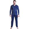 Leo Corsetteria Pigiama Lungo Uomo 100% Caldo Cotone Invernale Aperto con Bottoni Tre Tasche Taglia L Colore Grigio