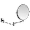 Nicesail Specchio da Parete Ingranditore Estendibile 3x Specchio da Barba per Bagno - Braccio Extra Lungo - Doppio Lato - Argento, Diametro 20 cm