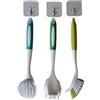 MIEGUIWOR Spazzola per Piatti con Manico In Silicone,Spazzola Lavapiatti,Spazzole per Pulizia,Spazzola per Padelle, Pentole, Pulizia Lavello da Cucina, Set da 3